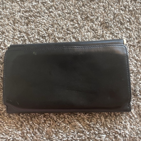 Rolfs Calfskin Leather Vintage Black Trifold Women’s Wallet, White Bow Italy - Picture 9 of 15